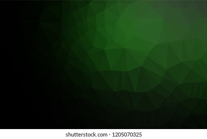 Dark Green vector blurry hexagon template. Shining illustration, which consist of triangles. The template can be used as a background for cell phones.