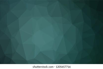 Dark Green vector blurry hexagon pattern. Triangular geometric sample with gradient.  The best triangular design for your business.