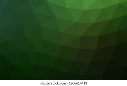 Dark Green vector blurry hexagon blurry triangle. Modern geometrical abstract illustration with gradient. A completely new design for your business.