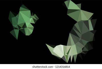 Dark Green vector blurry hexagon pattern. Creative geometric illustration in Origami style with gradient. Brand new style for your business design.