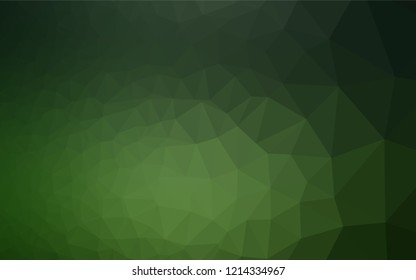 Dark Green vector blurry hexagon pattern. Creative geometric illustration in Origami style with gradient. A completely new design for your business.