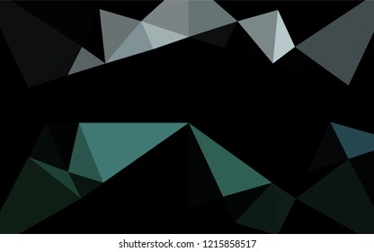 Dark Green vector blurry hexagon texture. Creative illustration in halftone style with gradient. Triangular pattern for your business design.