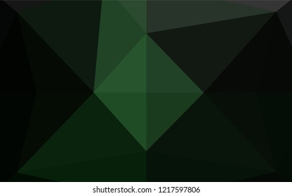 Dark Green vector blurry hexagon pattern. A sample with polygonal shapes. The best triangular design for your business.