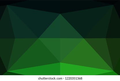 Dark Green vector blurry hexagon pattern. A sample with polygonal shapes. The polygonal design can be used for your web site.