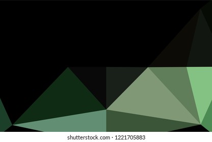 Dark Green vector blurry hexagon pattern. Creative illustration in halftone style with gradient. The polygonal design can be used for your web site.