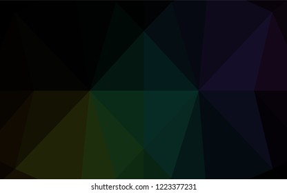 Dark Green vector blurry hexagon texture. Triangular geometric sample with gradient.  The textured pattern can be used for background.