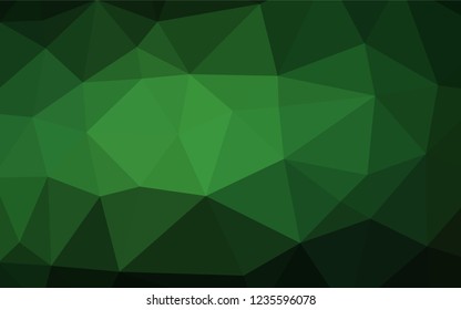Dark Green vector blurry hexagon template. Glitter abstract illustration with an elegant design. The best triangular design for your business.