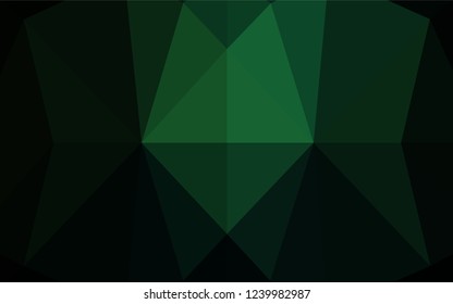 Dark Green vector blurry hexagon template. Geometric illustration in Origami style with gradient.  The polygonal design can be used for your web site.