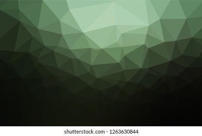 Dark Green vector blurry hexagon pattern. Geometric illustration in Origami style with gradient.  Brand new design for your business.