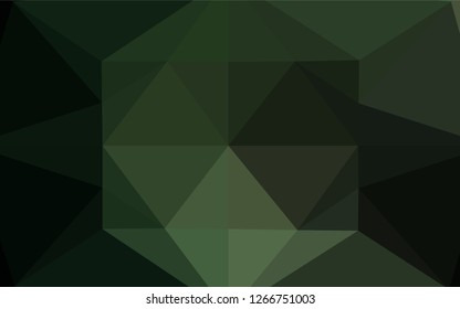 Dark Green vector blurry hexagon texture. A sample with polygonal shapes. The polygonal design can be used for your web site.