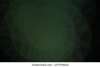Dark Green vector blurry hexagon pattern. Geometric illustration in Origami style with gradient.  A completely new template for your business design.