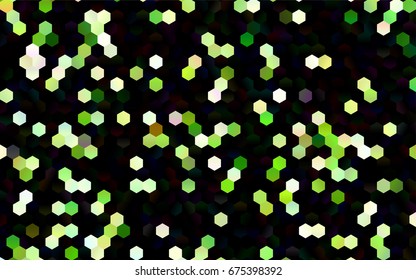 Dark Green vector blurry hexagon background design. Geometric background in Origami style with gradient. 