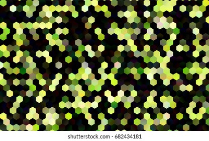 Dark Green vector blurry hexagon background design. Geometric background in Origami style with gradient. 