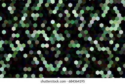 Dark Green vector blurry hexagon background design. Geometric background in Origami style with gradient. 