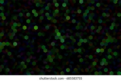 Dark Green vector blurry hexagon background design. Geometric background in Origami style with gradient. 
