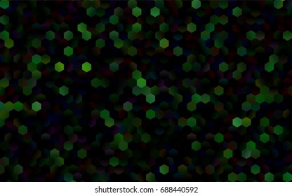 Dark Green vector blurry hexagon background design. Geometric background in Origami style with gradient. 