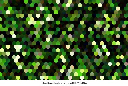 Dark Green vector blurry hexagon background design. Geometric background in Origami style with gradient. 