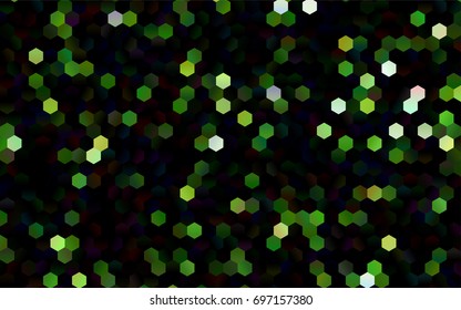 Dark Green vector blurry hexagon background design. Geometric background in Origami style with gradient. 