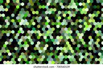 Dark Green vector blurry hexagon background design. Geometric background in Origami style with gradient. 