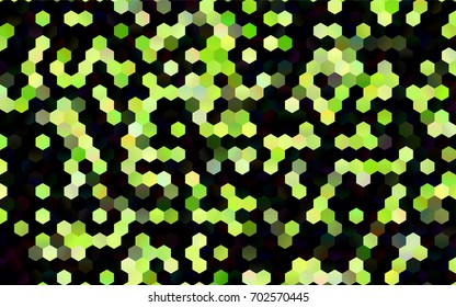 Dark Green vector blurry hexagon background design. Geometric background in Origami style with gradient. 