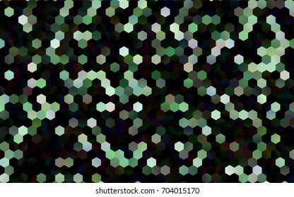 Dark Green vector blurry hexagon background design. Geometric background in Origami style with gradient. 