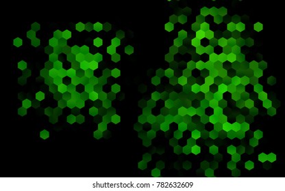 Dark Green vector blurry hexagon background design. Geometric background in Origami style with gradient. 