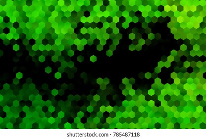 Dark Green vector blurry hexagon background design. Geometric background in Origami style with gradient. 