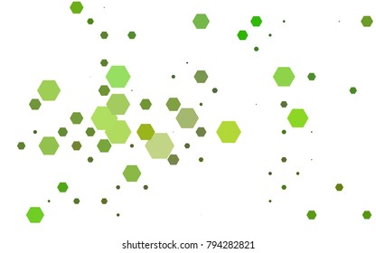Dark Green vector blurry hexagon background design. Geometric background in Origami style with gradient. 
