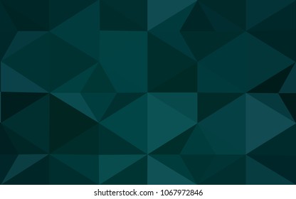 Dark Green vector blurry triangle background design. Geometric background in Origami style with gradient. 