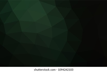 Dark Green vector blurry triangle pattern. Triangular geometric sample with gradient.  The polygonal design can be used for your web site.