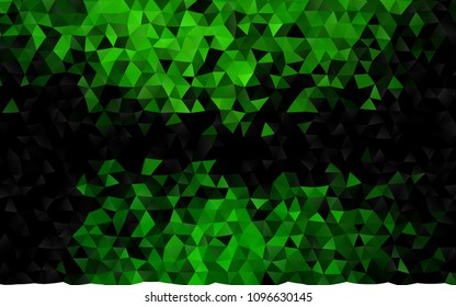 Dark Green vector blurry triangle background. A completely new color illustration in a vague style. Brand new design for your business.