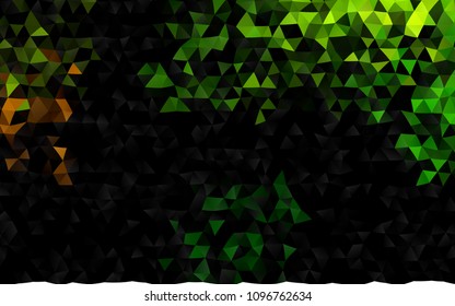 Dark Green vector blurry triangle background. Triangular geometric sample with gradient.  A completely new template for your business design.