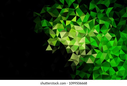 Dark Green vector blurry triangle template. An elegant bright illustration with gradient. A new texture for your design.