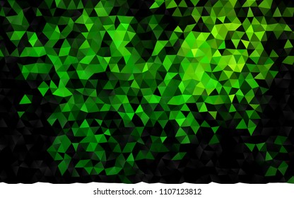 Dark Green vector blurry triangle template. Creative illustration in halftone style with gradient. The template can be used as a background for cell phones.