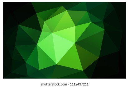 Dark Green vector blurry triangle background design. Geometric background in Origami style with gradient. 
