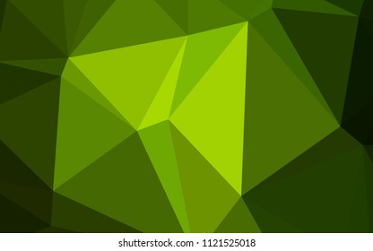 Dark Green vector blurry triangle pattern. Polygonal abstract illustration with gradient. The template for cell phone's backgrounds.