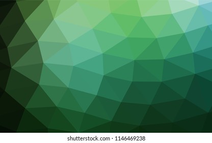 Dark Green vector blurry triangle template. A completely new color illustration in a vague style. Brand new style for your business design.