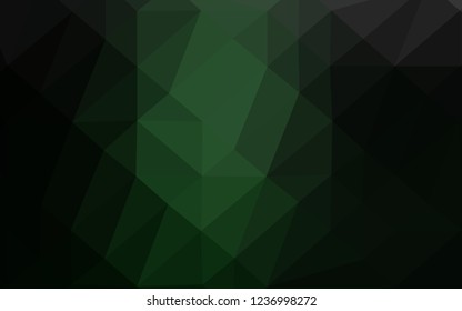 Dark Green vector blurry triangle template. Modern geometrical abstract illustration with gradient. Elegant pattern for a brand book.