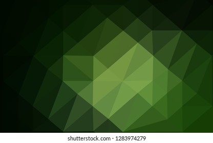 Dark Green vector blurry triangle texture. Geometric illustration in Origami style with gradient. Template for a cell phone background.