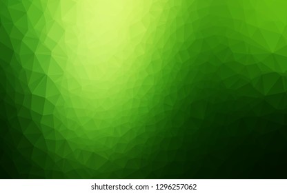 Dark Green vector blurry triangle template. A sample with polygonal shapes. Elegant pattern for a brand book.
