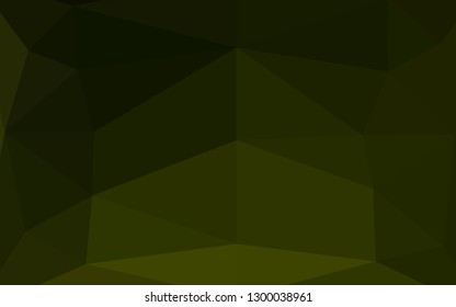 Dark Green vector blurry triangle texture. Triangular geometric sample with gradient.  Completely new template for your business design.