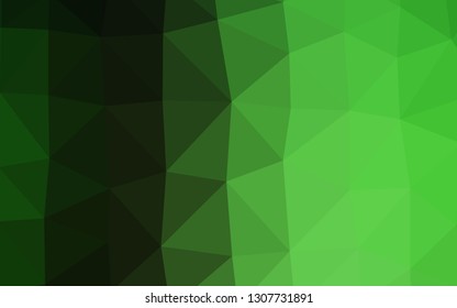 Dark Green vector blurry triangle pattern. Colorful illustration in Origami style with gradient.  Completely new template for your business design.