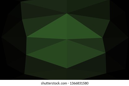 Dark Green vector blurry triangle template. A completely new color illustration in a vague style. Template for a cell phone background.
