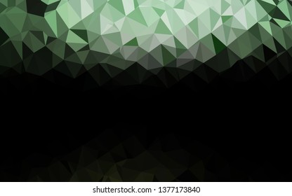 Dark Green vector blurry triangle pattern. A vague abstract illustration with gradient. Completely new design for your business.