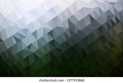 Dark Green vector blurry triangle texture. Glitter abstract illustration with an elegant design. Triangular pattern for your business design.