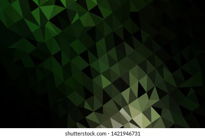 Dark Green vector blurry triangle texture. A vague abstract illustration with gradient. New texture for your design.