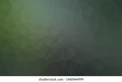 Dark Green vector blurry triangle texture. Colorful illustration in Origami style with gradient.  New texture for your design.