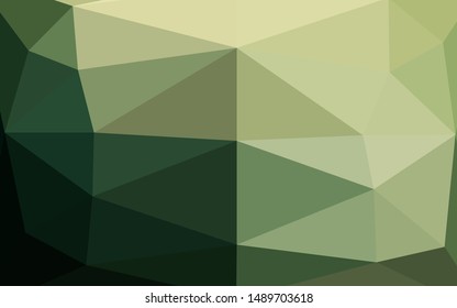 Dark Green vector blurry triangle texture. Glitter abstract illustration with an elegant design. Textured pattern for background.