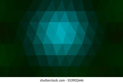 Dark Green vector blurry triangle background design. Geometric background in Origami style with gradient. 