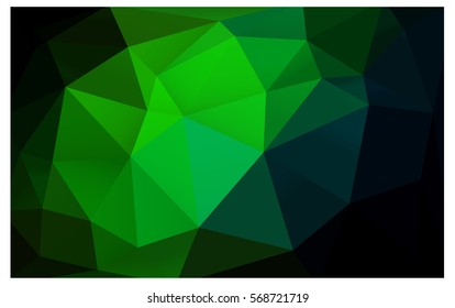Dark Green vector blurry triangle background design. Geometric background in Origami style with gradient. 